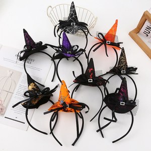Diadema de Halloween con Mini Sombrero de Bruja Puntiagudo y Telaraña Negra, Accesorios para el Cabello para Mujeres, Disfraces y Celebraciones Festivas - Product Image 4
