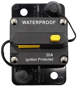 12V-48VDC Waterproof 30A Manual Reset Auto Car Circuit Breaker for Marine Trolling Motors Boat ATV Manual Power Protect