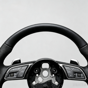 Volant en cuir Nappa et fibre de carbone personnalisé pour Audi A6, A3, RS6, A7, Q7, S7, A4, A8, S8, RS <span class=keywords><strong>Sportback</strong></span>, S-Line (2018-2025) - En stock - Product Image 5