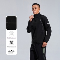 Nouvelle Collection Automne – Blouson Homme à Demi-Zip, Col Montant, Décontracté, Sportif, Respirant, Séchage Rapide, 100% Polyester pour l'Hiver