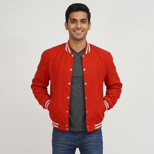 Trendy Unique Style Plus Size Varsity University Baseball <b>Jacket</b> Men's <b>Jackets</b> Blank <b>Patch</b> and 3D Embroidered Collage <b>Jacket</b> - Product Image 1