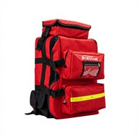 Sac à dos médical d'urgence en nylon 1680D, rouge, multi-compartiments, sac de secours médical, sac à dos de premiers secours réfléchissant pour le terrain extérieur
