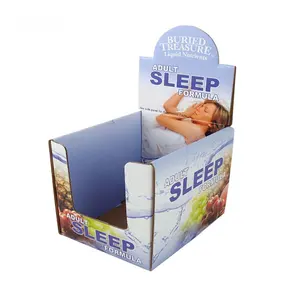 Custom Print Template Paper Tabletop Display Cardboard Tear Away Countertop Display Box For Snacks