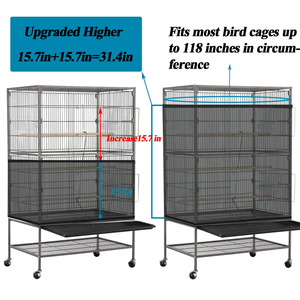 Villas pour oiseaux classiques haut de gamme multifonctionnelles et écologiques, cages à perroquets, enclos métalliques à boutons pour perruches – Vente directe usine - Product Image 2