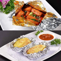 Rouleau de papier aluminium enduit de qualité alimentaire pour four, grillades, rôtissage, cuisson, sûr pour les aliments, robuste, jetable, pour emballage alimentaire en cuisine