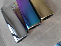 Étui de briquet J6 en métal avec logo laser personnalisé, surface miroir, couleur or unie, avec boucle