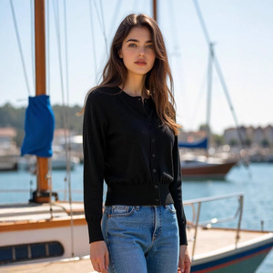 <span class=keywords><strong>2025</strong></span> mùa xuân phong cách mới của phụ nữ thanh lịch thời trang dài tay áo cardigan Áo khoác len 30% đi lại linh hoạt dệt kim dệt - Product Image 4