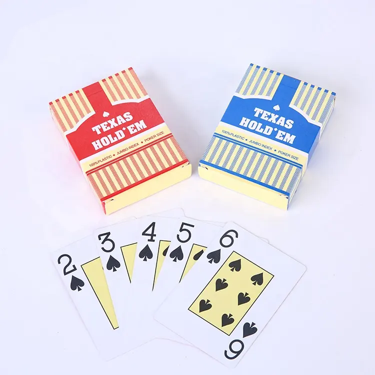 Shunda לשחק כרטיסי נייר כחול/אדום כרטיס מהיר משחק כרטיס 0.32 מ "מ/כרטיסי טקסס להחזיק em פוקר פלסטיק ארה" ב המקורי