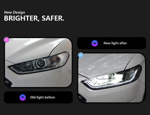 Đầu đèn cho Ford Mondeo Fusion Đèn pha 2013-2016 DRL lần lượt tín hiệu chùm cao mắt thiên thần ống kính máy chiếu - Product Image 2