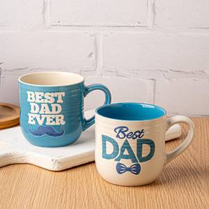 Mug en céramique amusant de haute qualité avec motif de papa bleu à barbe de dessin animé, idée cadeau pour la rentrée scolaire, compatible micro-ondes - Product Image 3