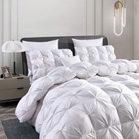 Couette en duvet de plumes d'oie à plis froncés, tissu en coton, couette de qualité supérieure pour hôtel toute saison, insert de couette en duvet de plumes d'oie