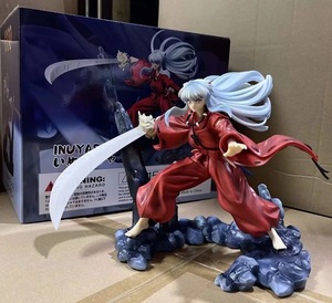 Figurines d'action d'anime <span class=keywords><strong>Inuyasha</strong></span> en gros, <span class=keywords><strong>Inuyasha</strong></span> aux cheveux blancs, scène de combat, figurine debout - Product Image 6