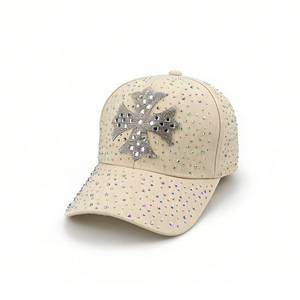 Nuovo Cappellino da Baseball da Donna Vintage con Strass Sparsi, a 6 Pannelli, in Tela, Regolabile - Casual, per Esterni, Protezione Solare, Traspirante - Product Image 4