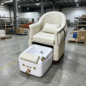 Fauteuil de pédicure moderne de luxe sans plomberie, avec bassin pour les pieds amovible, canapé de pédicure en cuir avec table latérale - Product Image 5