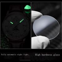 Nouvelle Montre Homme de Luxe Tendance, Étanche Lumineuse Sportive avec Date, Bracelet en Cuir 40mm, Montre-Bracelet à Quartz pour Homme