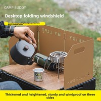 Réchaud de camping et pique-nique d'extérieur épaissi, pliable en trois ou quatre sections, portable, à butane, avec pare-vent