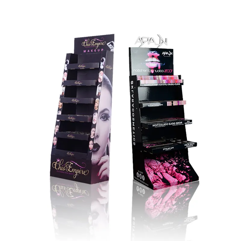 Vloer Acryl Cosmetica Display Winkel Display Rack Parfum Wimper Lippenstift Make-Up Papier Display Rack