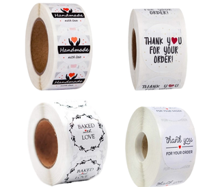 สติกเกอร์ขอบคุณแบบม้วน พิมพ์ลายขูดได้ตามสั่ง สำหรับธุรกิจขนาดเล็ก ฉลากสติกเกอร์ lx - Product Image 4