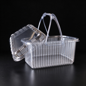 Kotak Buah PET Sekali Pakai Model <span class=keywords><strong>Clamshell</strong></span> dengan Kunci Pengaman untuk Kemasan Makanan Supermarket - Product Image 3
