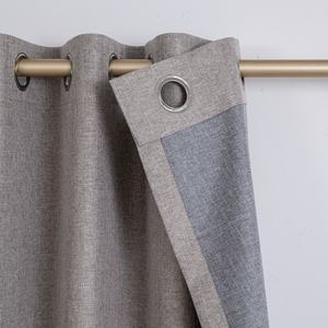 Vente d'usine GRS certifié 100% lin tissu King Size rideaux occultants PVC stratifié revêtement tissé Textile de maison Style uni - Product Image 3