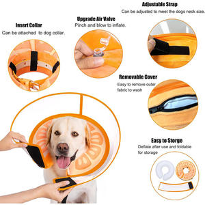 Las cubiertas inflables de PVC para <span class=keywords><strong>collar</strong></span> de mascotas están impresas con varios patrones, collares inflables para mascotas, protector de cuello inflable postoperatorio para perros - Product Image 3