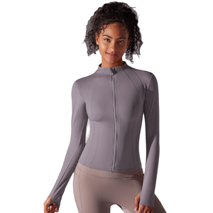 Chaqueta Deportiva de Yoga de Manga Larga para Mujer, de Alta Calidad, Transpirable, para Gimnasio, Suave, Ajustada, de Spandex/Nylon, 220g - Product Image 1