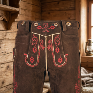 Unisex Custom Embroidery Leather Bavarian Shorts Lederhosen Pakistan Manufacturer Casual Wear German Traditional Eco-Friendly - Product Image 2