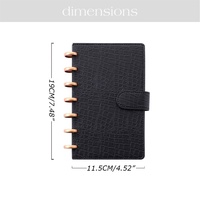 Yihe meilleure vente 7 couleurs disque lié A6 planificateur budgétaire en cuir de crocodile avec autocollants et enveloppe de trésorerie disponible