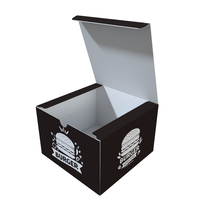 Emballage personnalisé pour boîte à hamburger biodégradable, papier kraft imprimé, emballage pour frites, boîte à hot-dogs