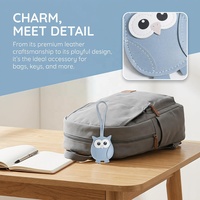 Breloque de sac en cuir PU brodée sur mesure, motif hibou, porte-clés décoratif en forme d'oiseau de dessin animé, accessoire pour sacs à main, sacs fourre-tout, souvenir