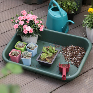 Plateau de jardin multifonctionnel rectangulaire en plastique imperméable pour le changement de terreau des plantes succulentes, idéal pour la cour et le balcon - Product Image 1