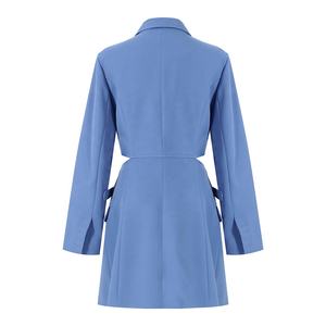 OUDINA Trendy Blue Suit Jacket abiti <span class=keywords><strong>Blazer</strong></span> a vita alta gonna tuta intera <span class=keywords><strong>Blazer</strong></span> Dress Womans - Product Image 2