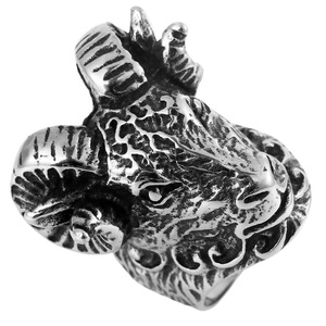 Yunnique – bague en forme de mouton pour hommes, style Punk, en acier inoxydable, bijoux du zodiaque, cadeau - Product Image 5