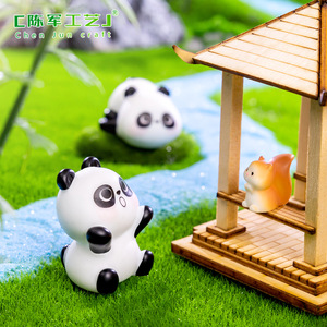 Mignon petit Panda Animal poupée jardinage bricolage décorations accessoires voiture bureau paysage petits ornements - Product Image 4