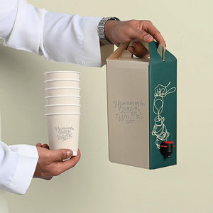 Porte-boissons en <span class=keywords><strong>carton</strong></span> écologique personnalisé 32/64/96/128/160 oz, économique, pour emporter, boîte à café, <span class=keywords><strong>distributeur</strong></span> de café jetable - Product Image 5