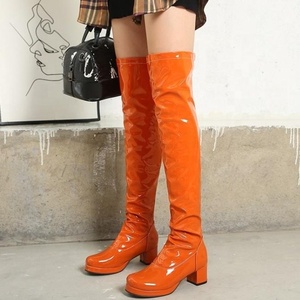 Di Colore della caramella Della Piattaforma Riflettente Superiore Posteriore Con Zip Donna Rotonda Punta Alta Della Coscia <span class=keywords><strong>Stivali</strong></span> di Grande Formato 43 Casuale Sopra Il Ginocchio di Alta lunghi Stivaletti - Product Image 6