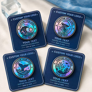 Ensemble d'épingles rondes personnalisées Aurora Ocean Holographic Black Nickel - Product Image 2