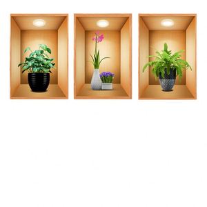 Nouveauté 2025 : Stickers muraux plantes vertes en pot pour chambre et salon – Décoration murale, autocollants décoratifs, papier peint végétal pour la maison - Product Image 6
