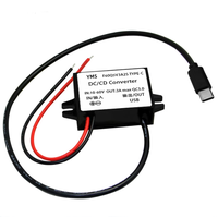 Convertidor USB C de carga rápida QC3.0 DC 12V/24/36V/48V a 5V 3A Tipo-C Módulo de carga Buck Regulador de voltaje reductor de potencia de coche