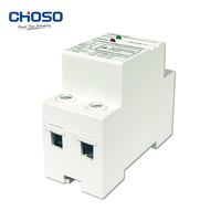 Protecteur de tension domestique CHOSO OUVR-1 63A AC230V bipolaire en plastique à montage sur rail DIN, réinitialisation automatique, 6kA