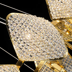 VH Lampadaire moderne à LED en cristal doré avec hauteur réglable Design d'intérieur de luxe pour coin <span class=keywords><strong>salon</strong></span>/chambre à coucher - Product Image 6