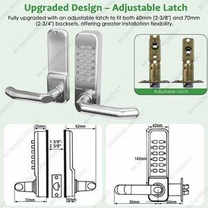 Cerradura Mecánica de Seguridad Moderna sin Llave con Combinación de Código, Manija de Puerta con Teclado de 12 Dígitos de Alta Seguridad - Product Image 3