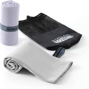 Serviette de sport rafraîchissante personnalisée en microfibre de polyester avec logo sur mesure - Product Image 1