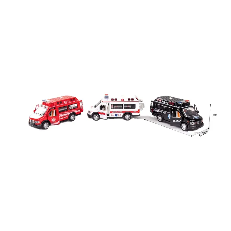 2020 नई मॉडल वापस खींच diecast खिलौना वाहन मिश्र धातु कार अग्निशमन ट्रक/एम्बुलेंस/पुलिस कार