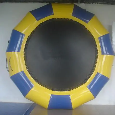 round inflatable floating trampoline with pump Water Air Jumping Trampoline For Kids And Adults