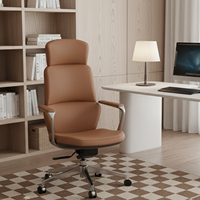 Vente en gros de chaises de bureau modernes pivotantes à haut dossier en cuir véritable