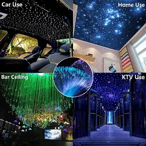 Kingshowstar 12W /16W /50w RGBW Optical Fiber Star Ceiling Light Romantic Starlight Headliner Kit For Car Roof Home Used