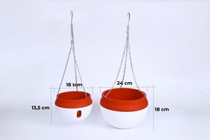 Wholesale Hanging <b>Plastic</b> Self Watering <b>Planters</b> with Metal Chain and Visual Water Indicator for Balcony Decor Factory Direct - Product Image 2