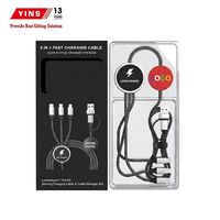 Cable de Carga Multidispositivo para Auto con Logotipo LED Luminoso, Cargador de Viaje Universal con Trenzado de Nailon para el Tablero del Vehículo, Rojo