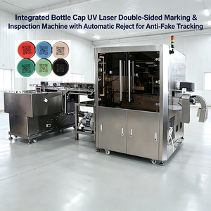 Automatic UV <b>Laser</b> Marking <b>All</b>-<b>in</b>-<b>One</b> Machine with Feeding Sorting Vision Inspection & Auto Rejection for Plastic Bottle Caps - Product Image 1